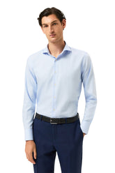 Slim Fit Herringbone Formal Shirt With Dublin Collar
